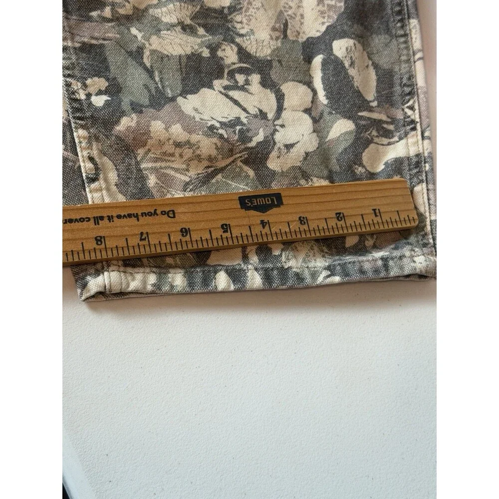 Zara Floral Camo Double Knee Pants Men 32x30 Cotton Canvas Utility Cargo